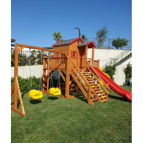 ahşap ağaç oyun parkı