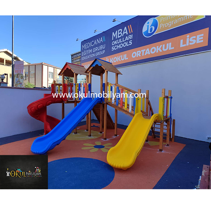 ahşap 3 kule oyun parkı
